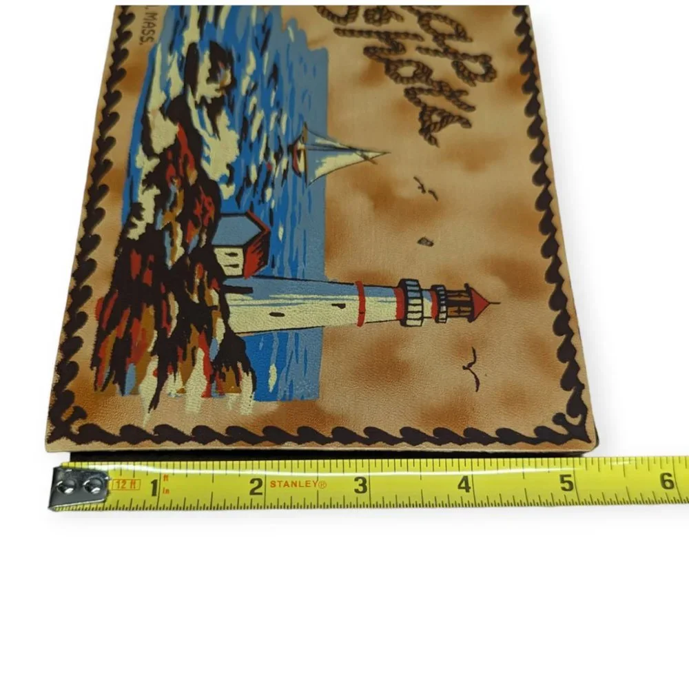 Vintage 1950s Leather Bound Souvenir Plymouth MA Snap Shot Book Unused